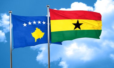 Gana bayrak, 3d render ile Kosova bayrağı