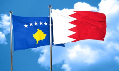 Bahreyn bayrağı, 3d render ile Kosova bayrağı