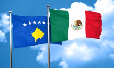 Meksika bayrağı, 3d render ile Kosova bayrağı