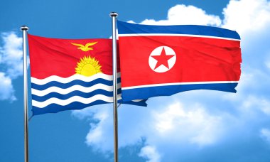 Kuzey Kore bayrağı, 3d render bayrakla Kiribati