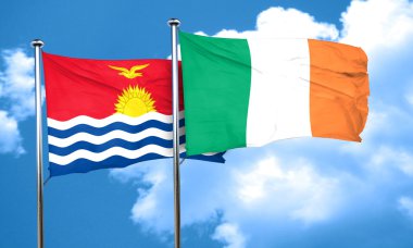 Kiribati bayrak İrlanda bayrağı, 3d render ile