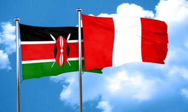 Peru bayrağı, 3d render ile Kenya bayrak