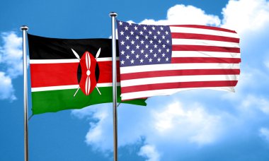 Amerikan bayrağı, 3d render ile Kenya bayrak