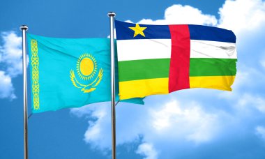 Orta Afrika Cumhuriyeti bayrağı, 3d render ile Kazakistan bayrağı