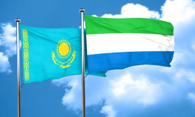 Sierra Leone bayrak, 3d render ile Kazakistan bayrağı