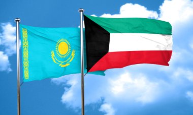 Kuveyt bayrağı, 3d render ile Kazakistan bayrağı