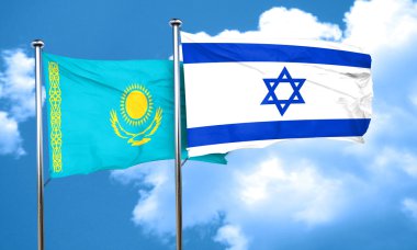 İsrail bayrağı, 3d render ile Kazakistan bayrağı