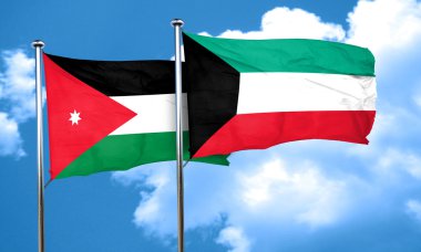 Kuveyt bayrağı, 3d render bayrakla Jordan