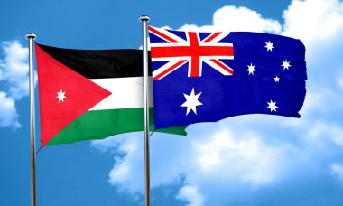 Jordan bayrak Avustralya bayrağı, 3d render ile