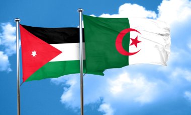 Cezayir bayrağı, 3d render bayrakla Jordan