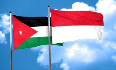 Endonezya bayrağı, 3d render bayrakla Jordan