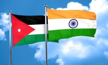 Jordan bayrak Hindistan bayrağı, 3d render ile