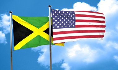 Jamaika bayrağını Amerikan bayrağı, 3d render ile
