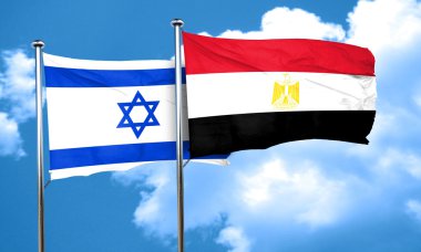 Mısır ile İsrail bayrağı bayrak, 3d render