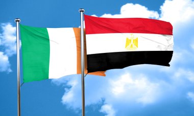 İrlanda bayrağı Mısır bayrağı, 3d render ile