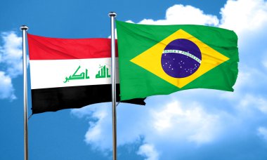 Brezilya bayrağı, 3d render ile Irak bayrağı