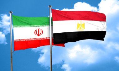 Mısır bayrak, 3d render ile İran bayrağı