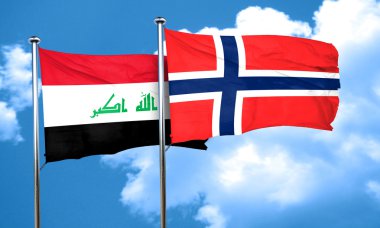 Norveç bayrağı, 3d render ile Irak bayrağı