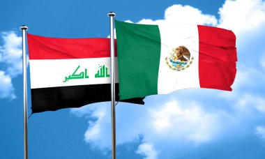 Meksika bayrağı, 3d render ile Irak bayrağı