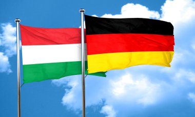 Almanya bayrağı, 3d render ile Macaristan bayrağı