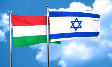 İsrail bayrağı, 3d render ile Macaristan bayrağı