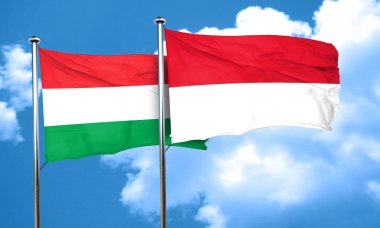 Endonezya bayrağı, 3d render ile Macaristan bayrağı