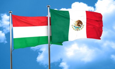 Meksika bayrağı, 3d render ile Macaristan bayrağı