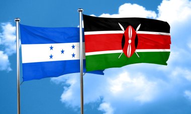 Honduras bayrağı Kenya bayrak, 3d render ile