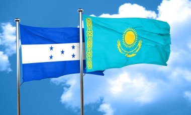 Honduras bayrağı Kazakistan bayrağı, 3d render ile