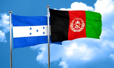 Honduras bayrağı Afganistan bayrağı, 3d render ile
