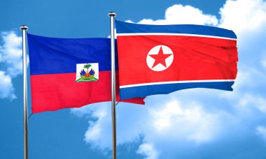 Kuzey Kore bayrağı, 3d render ile Haiti bayrak