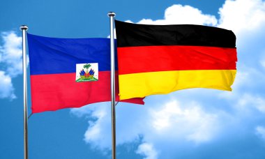 Haiti bayrak Almanya bayrağı, 3d render ile