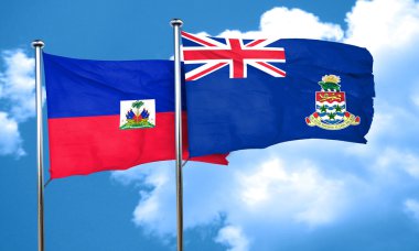 Cayman Adaları bayrağı, 3d render ile Haiti bayrak