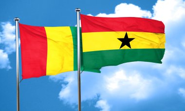 Gana bayrak, 3d render ile Gine bayrağı