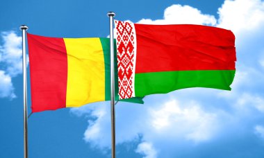 Beyaz Rusya bayrağı, 3d render ile Gine bayrağı