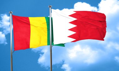 Bahreyn bayrağı, 3d render ile Gine bayrağı