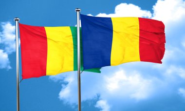 Romanya bayrağı, 3d render ile Gine bayrağı