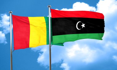 Libya bayrağı, 3d render ile Gine bayrağı