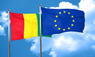 Avrupa Birliği bayrağı, 3d render ile Gine bayrağı