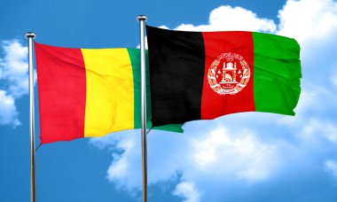 Afganistan bayrağı, 3d render ile Gine bayrağı