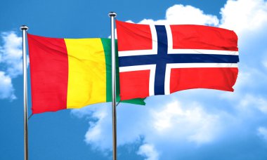 Norveç bayrağı, 3d render ile Gine bayrağı