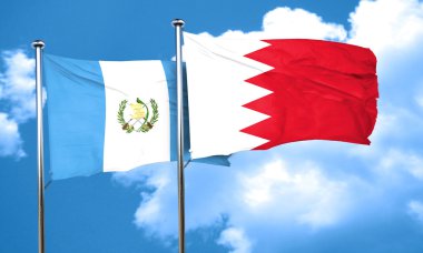 Bahreyn bayrağı, 3d render ile Guatemala bayrağı