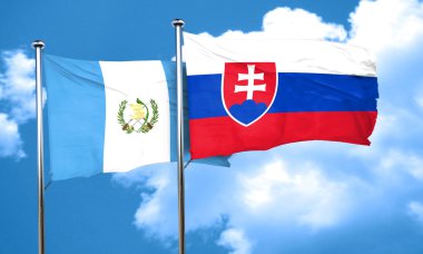Guatemala bayrağı ile Slovakya bayrağı, 3d render