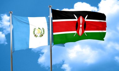 Kenya bayrak, 3d render ile Guatemala bayrağı