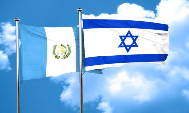 İsrail bayrağı, 3d render ile Guatemala bayrağı