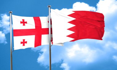 Georgia bayrak Bahreyn bayrağı, 3d render ile