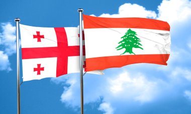 Lübnan bayrağı, 3d render bayrakla Georgia