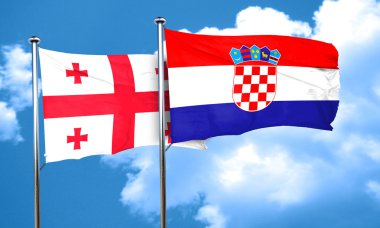 Hırvatistan bayrağı, 3d render bayrakla Georgia