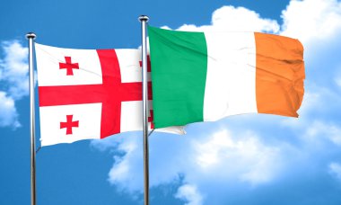 Georgia bayrak İrlanda bayrağı, 3d render ile