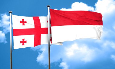 Endonezya bayrağı, 3d render bayrakla Georgia